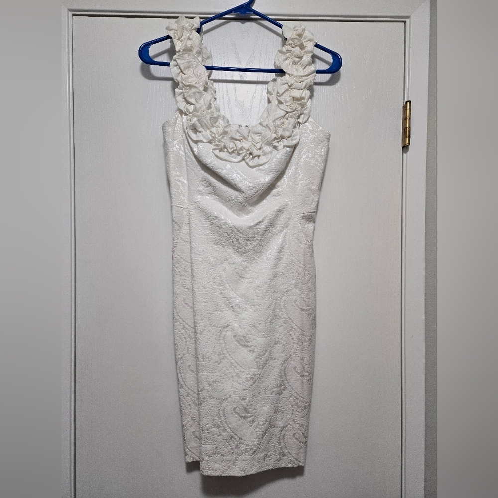 White House Black Market Ruffle Cocktail Dress